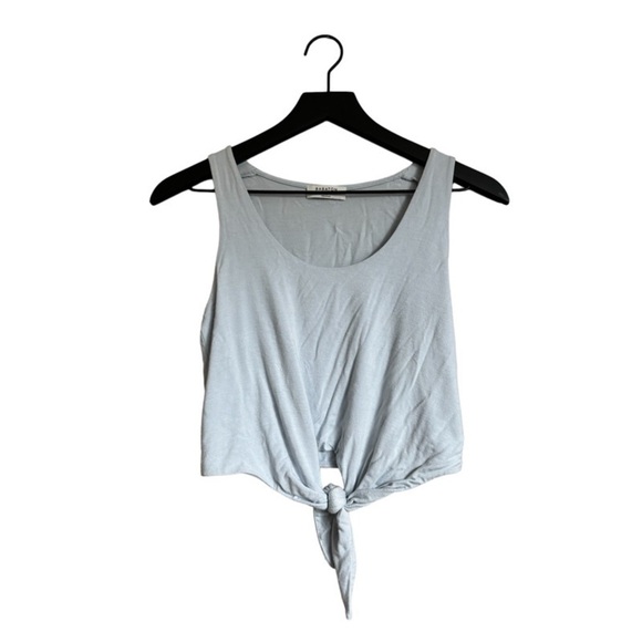 ARITZIA BABATON Jeronimo Cropped Tie-Front Tank in Light Blue - Picture 2 of 2